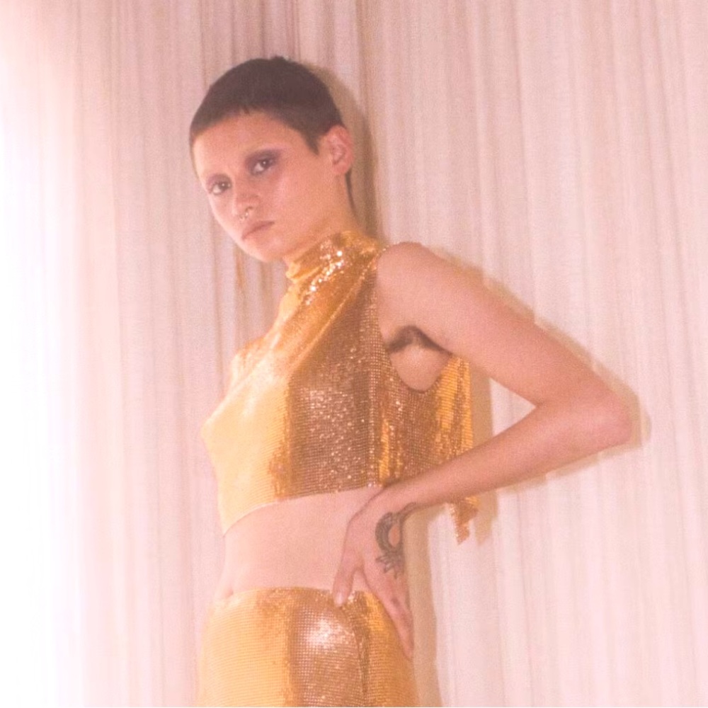 Paloma Lira chainmetql crop top